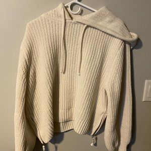 White/cream colored hoodie/sweatshirt. Barely worn, soft material. Size Medium